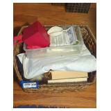 Basket of Books and Miscellaneous Items.