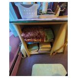 Open Cabinet and Linens Lot