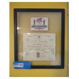 Vintage French Wine Invoice and Label Display