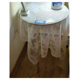 Wooden Side Table with Glass Top