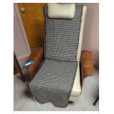 Mid-Century Modern Chair with Houndstooth Throw