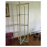 Circular Metal Shelf with Glass Shelves