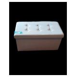 Beige Tufted Storage Ottoman