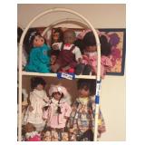Metal shelving unit dolls not included.