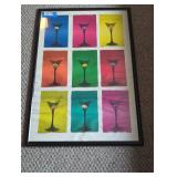 Framed Colorful Martini Glass Print