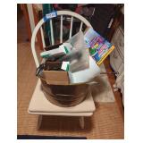 White chair and more misc. Items lot.