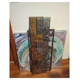 Mixed Media Artwork and Metal Wall Decor Set
