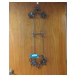 Decorative Metal Wall Rack with Leaf Accents