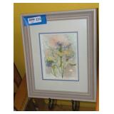 Framed painting of flower.