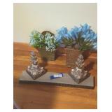 Decorative Flower Arrangements with Metal Holders
