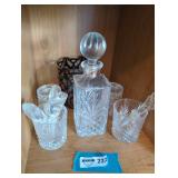 Matching Decanter and Glasses Lot