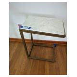 Metal Couch Side Table with Marble Top