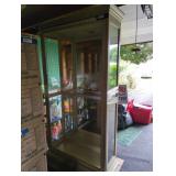 Large White Washed Curio Cabinet with Glass
