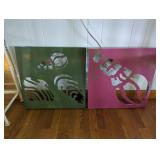 Wooden Cut Out Wall Art Lot