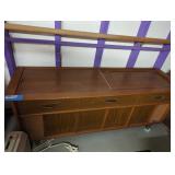 Vintage Wooden Console with Record Player
