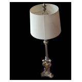 Vintage Ornate Floor Lamp with Fabric Shade