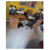 Desk and chair.