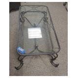 Vintage Glass-Top Coffee Table with Metal Frame