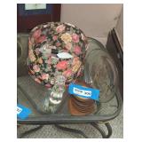 Floral Hatbox with Glass and Wood Coasters Set
