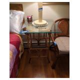 Bamboo Side Table with Glass Top