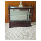 Wooden Display Shelf with Glass Shelves