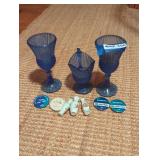 Collection of Vintage Blue Glassware and