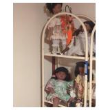 Metal shelving unit dolls  not included.