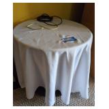 Circular Side Table with Contents