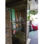 Large White Washed Curio Cabinet with Glass