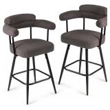 COSTWAY 27" Counter Stools, 2 Grey/Black