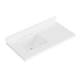 Pure White Quartz Vanity Top, 1.5" Edge