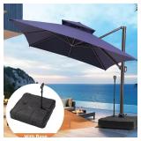 Aluminum Cantilever Patio Umbrella Navy