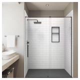 Subway Alcove Shower Kit   Matte Black Door