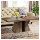 Allan 47.24" Brown Rectangle Coffee Table