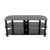 39 in. Black TV Stand for 55 in. Open Storage