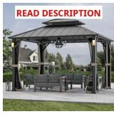 Modern Shade 10x12 Black Gazebo with Netting