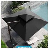 Double Top Cantilever Patio Umbrella Black