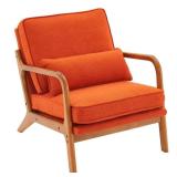 Orange Upholstered Lounge Chair Armchair