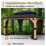 Cedar Wood 13x11 Patio Gazebo with Netting