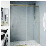 Luca Frameless Shower Door, Matte Gold