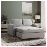 Tampa 66.1 in. Light Grey Convertible Sofa