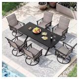 7-Piece Metal Patio Dining Set with 6 Chairs
