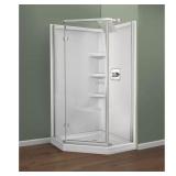 38x38 Corner Shower Kit White/Chrome