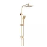 Wall Bar Shower Kit 8in Rain Head, Matte Gold