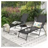 Metal Outdoor Chaise Lounge Chairs Black