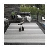 Recife Gazebo Stripe Rug 9x12 Ivory-Silver