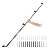 Black 10 ft Pipe Stair Handrail, 440 lb Load