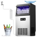 Commercial Ice Maker 100LB/24H with 2 Inlets