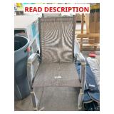 Light brown fabric steel patio chair