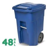 48 Gal Blue Outdoor Trash Can with Lid